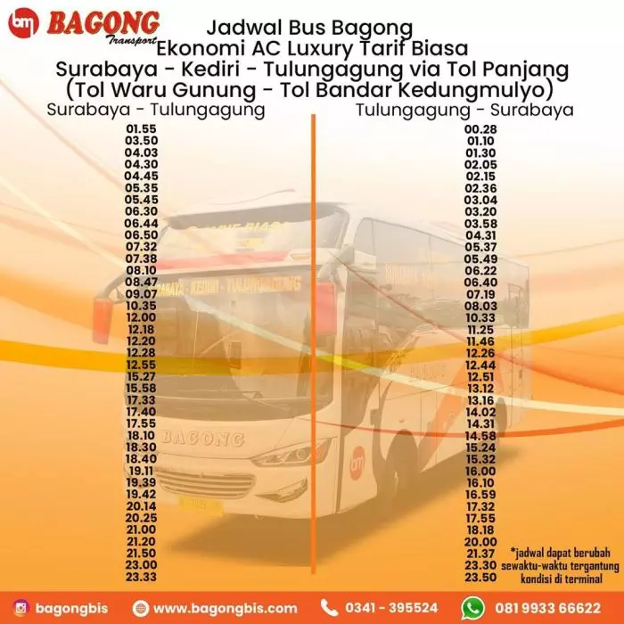 Harga Tiket Bus Tulungagung Surabaya, Panduan Lengkap